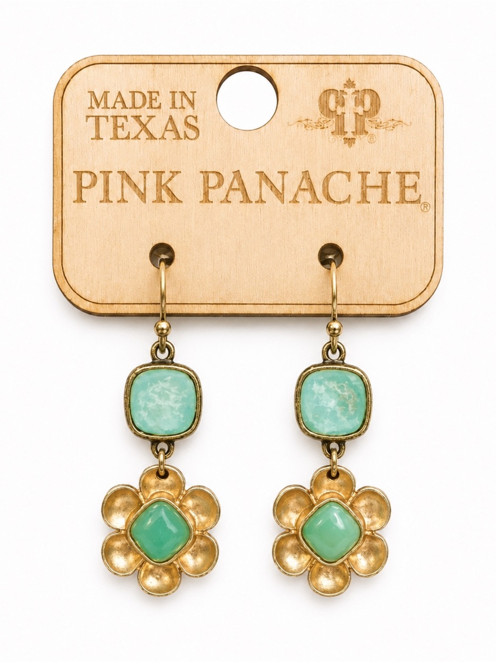 BRAND NEW WITH TAGS Pink Panache Mint Flower Earrings
